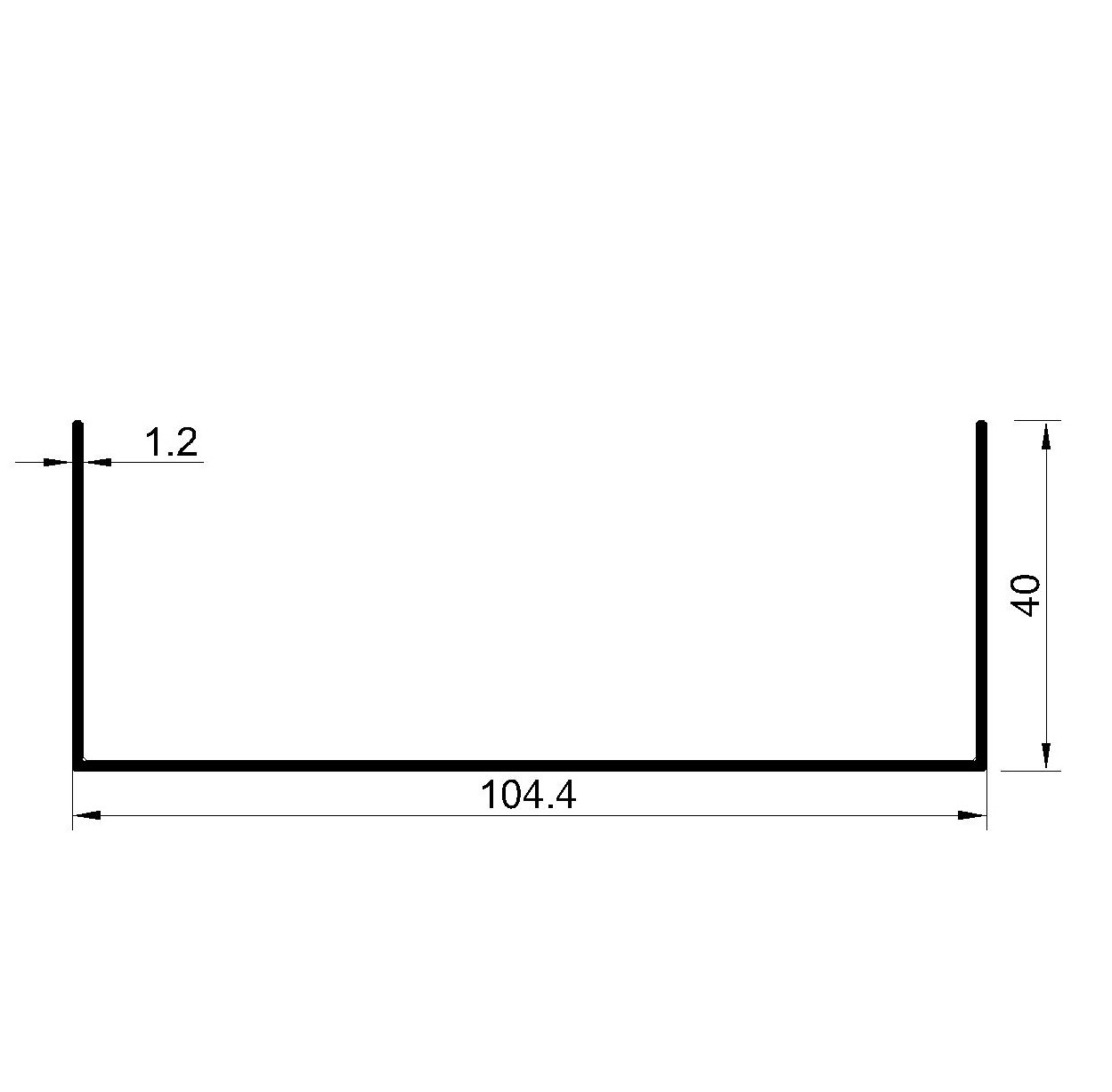 104.4X40X1.2 U